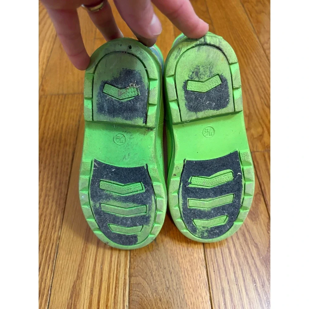 Lily & Dan Kids Shark Print Rubber Rain Boots Blue Green Size 11/12 47160